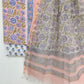 Hand Block Printed Cotton Suit with Cotton Kota Doria dupatta