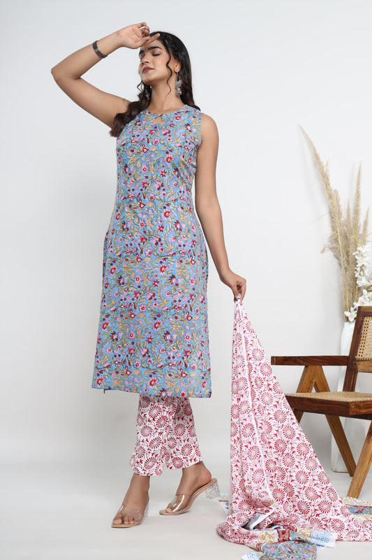 Sleeve-less with attached sleeves Hand-Block Suit