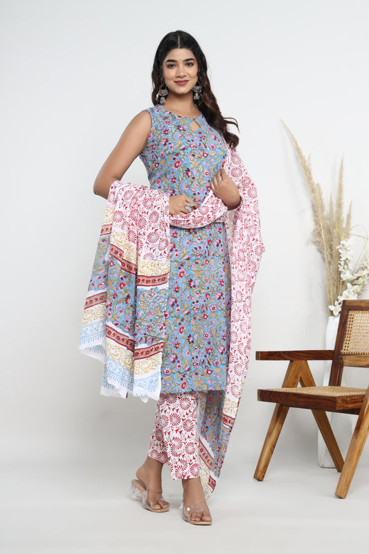 Sleeve-less with attached sleeves Hand-Block Suit
