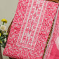 Cotton Printed Neck Work Suits with Chiffon dupatta
