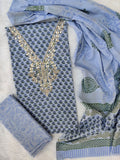 FLORAL PRINTED COTTON GOTA PATTI SUIT WITH COTTON DUPATTA