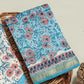 Hand Block Printed Maheshwari Silk Suit with Maheshwari Silk Dupatta