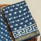 Indigo Blue Hand Block Printed Maheshwari Silk Suit with Maheshwari Silk Dupatta