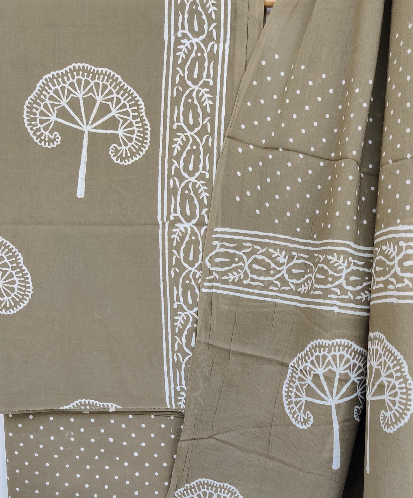 Hand Block Printed Cotton Suit with Cotton dupatta0