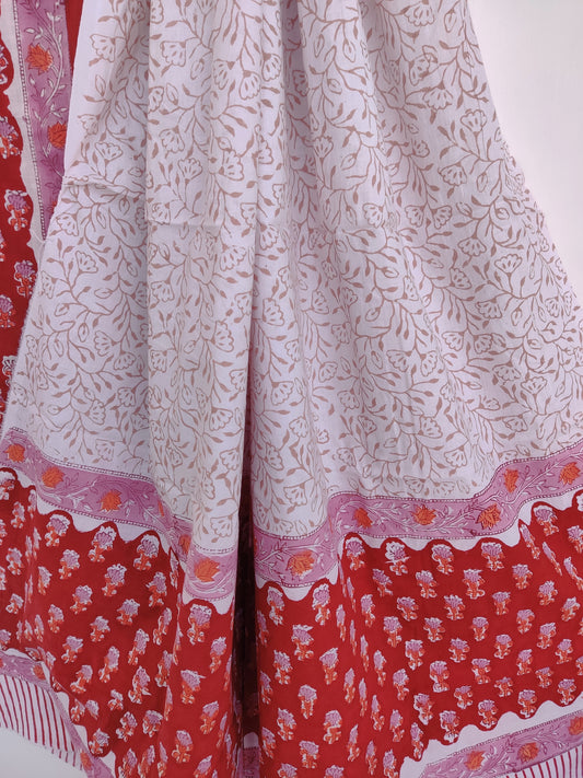 Hand Block Printed Cotton Suit with Cotton dupatta
