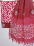 (BATIK) Hand Block Printed Cotton Suit with Cotton Kota Doria dupatta