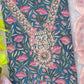 FLORAL PRINTED COTTON GOTA PATTI SUIT WITH CHIFFON DUPATTA