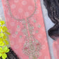 FLORAL PRINTED COTTON GOTA PATTI SUIT WITH CHIFFON DUPATTA