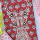 FLORAL PRINTED COTTON GOTA PATTI SUIT WITH CHIFFON DUPATTA