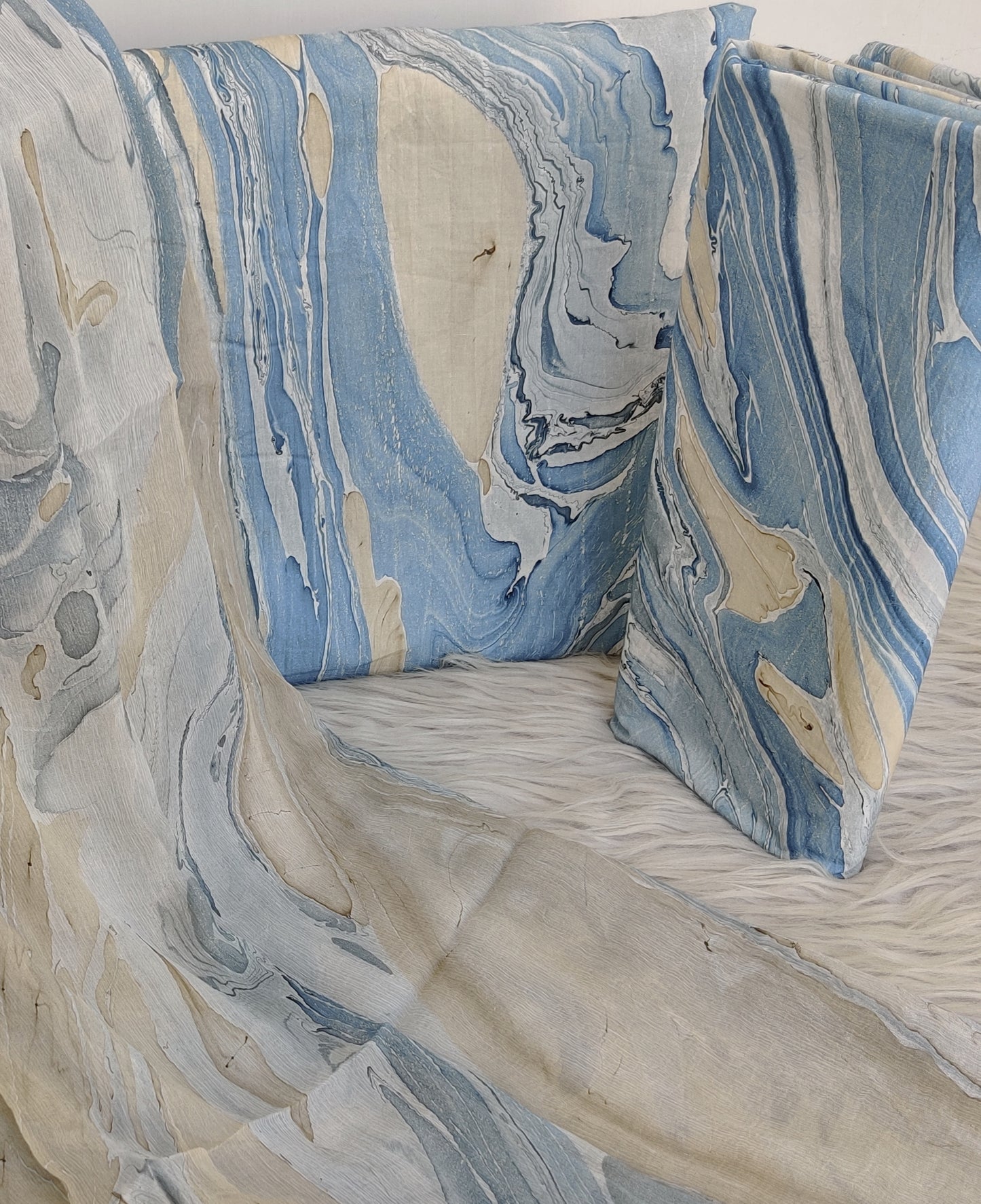 (MARBLE) PRINTED COTTON SUIT WITH PURE CHIFFON DUPATTA