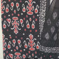 (BLACK & WHITE) Block Printed Cotton Suit with Mulmul dupatta