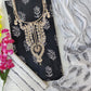 FLORAL PRINTED COTTON GOTA PATTI SUIT WITH CHIFFON DUPATTA