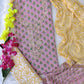 FLORAL PRINTED COTTON GOTA PATTI SUIT WITH CHIFFON DUPATTA