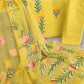 HAND PAINTED COTTON SUIT WITH PURE CHIFFON DUPATTA