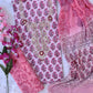 FLORAL PRINTED COTTON GOTA PATTI SUIT WITH CHIFFON DUPATTA