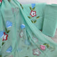 HAND PAINTED COTTON SUIT WITH PURE CHIFFON DUPATTA