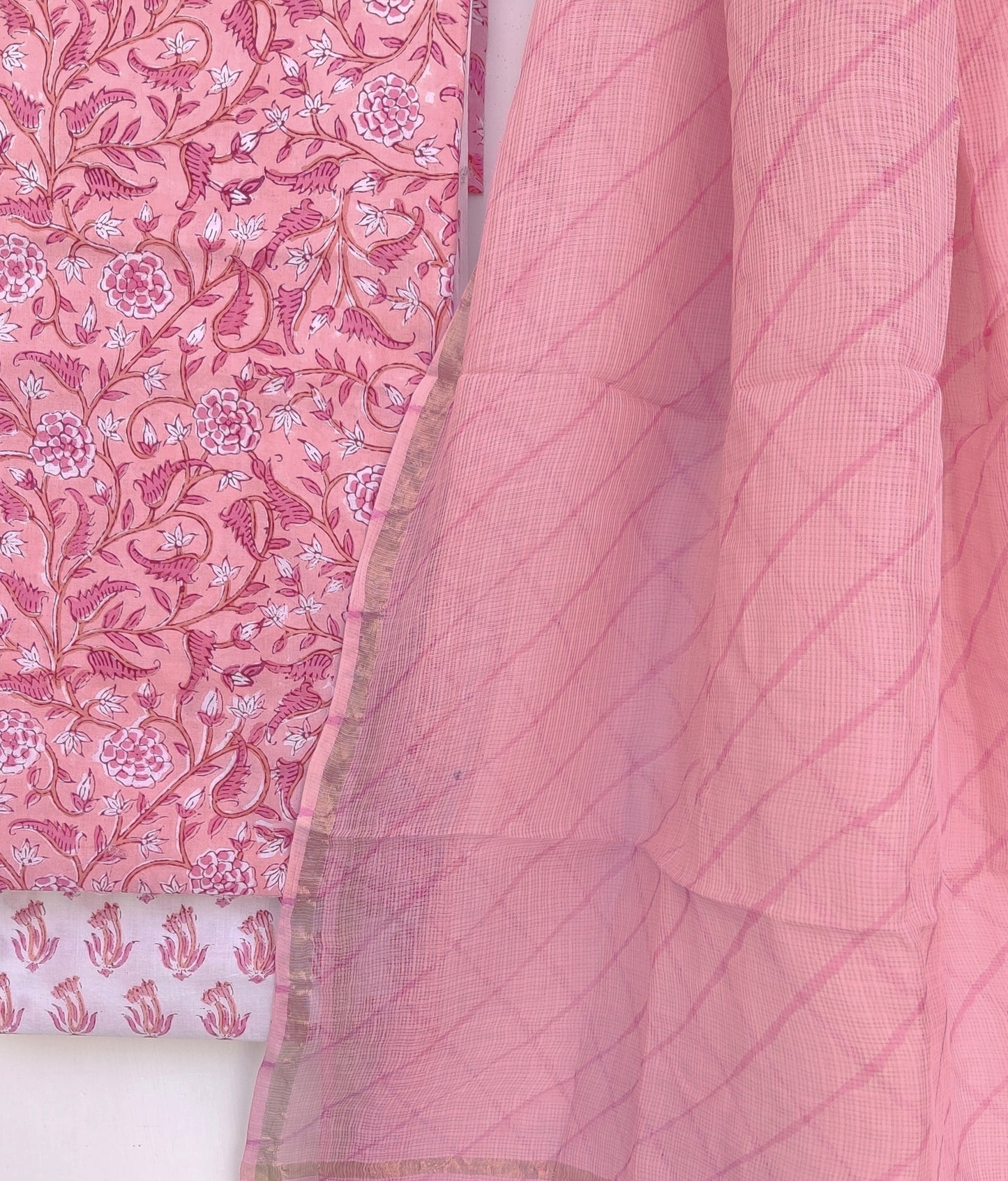 BLOCK PRINTED COTTON SUIT WITH LEHRIYA KOTA DORIA DUPATTA1