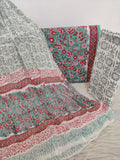 Hand Block Printed Cotton Suit with Pure Chiffon dupatta