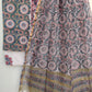 Hand Block Printed Cotton Suit with Cotton Kota Doria dupattaa