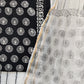 (Black & White) Hand Block Printed Cotton Suit with Cotton Kota Doria dupatta