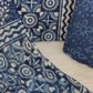 (INDIGO) COTTON SUIT WITH PURE CHIFFON DUPATTA
