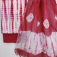 (TIE & DYE) Cotton Suit with Cotton Kota Doria dupatta
