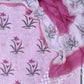 Hand Block Printed Cotton Suit with Cotton Kota Doria dupatta