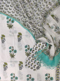 Hand Block Printed Cotton Suit with Cotton Kota Doria dupatta