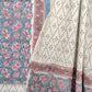 Hand Block Printed Unstitched Cotton Suit with Mulmul Dupatta
