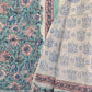 Hand Block Printed Unstitched Cotton Suit with Mulmul Dupatta