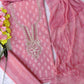 FLORAL PRINTED COTTON GOTA PATTI SUIT WITH CHIFFON DUPATTA