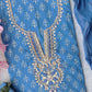 FLORAL PRINTED COTTON GOTA PATTI SUIT WITH CHIFFON DUPATTA