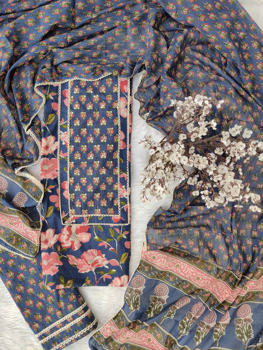 Exclusive Cotton Printed Neck Work Suits with mulmul dupatta2