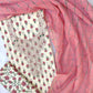 HANDBLOCK PRINTED GOTA PATTI NECK WORK SUITS WITH LEHRIYA KOTA DORIA DUPATTA