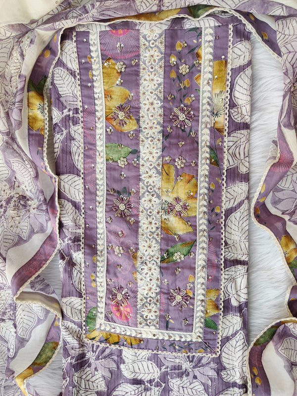 NEW LAUNCH            Exclusive Hand Block Printed Cotton Neck Work Suits with Embroidery mulmul Dupatta