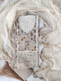 NEW LAUNCH            Exclusive Unstitched Cotton Neck Work Suits with Mulmul Dupatta