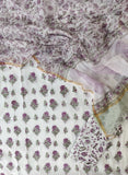 Hand Block Printed Cotton Suit with Cotton Kota Doria dupatta