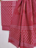 Hand Block Printed Cotton Suits with Cotton Mulmul Dupatta