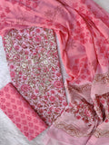 FLORAL PRINTED COTTON GOTA PATTI SUIT WITH COTTON DUPATTA