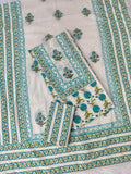 (NEW LAUNCH) Exclusive Cotton Printed Neck Work Suits with mulmul dupatta