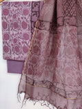 (VANASPATI) Block Printed Cotton Suit with Cotton Kota Doria dupattaa