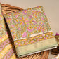 Hand Block Printed Maheshwari Silk Suit with Maheshwari Silk Dupatta