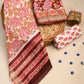 Hand Block Printed Maheshwari Silk Suit with Maheshwari Silk Dupatta