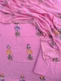 Hand Painted Cotton Suit with Cotton Kota Doria Dupatta