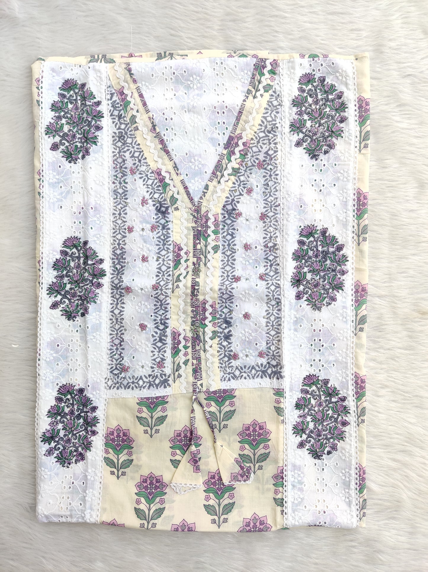 EXCLUSIVE HAND BLOCK PRINTED COTTON SUIT WITH COTTON DUPATTA