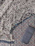Ajrakh Printed Cotton Suit with Cotton Kota Doria dupatta