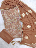 NEW LAUNCH            Exclusive Unstitched  Cosmos Shimmer Tissue Silk Suit with Chiffon with Gota Patti Work