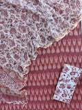Handloom Weave Ikat Suit with Kota Doria Dupatta