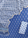 Handloom Weave Ikat Suit with Kota Doria Dupatta