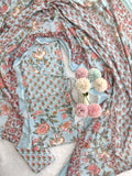 Exclusive Cotton Printed Neck Work Suits with mulmul dupatta1